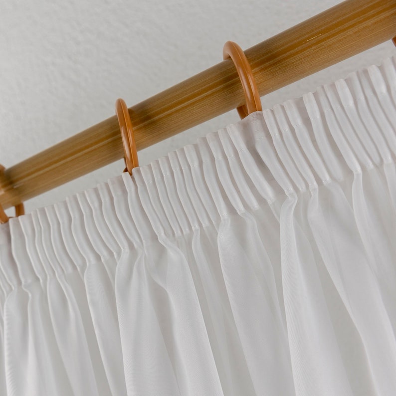 Gardinen Vorhang Voile weiß halbtransparent mit Kräuselband Bleiband Fenster Wohnzimmer Schlafzimmer elegant modern verschiedene Größen Bild 4