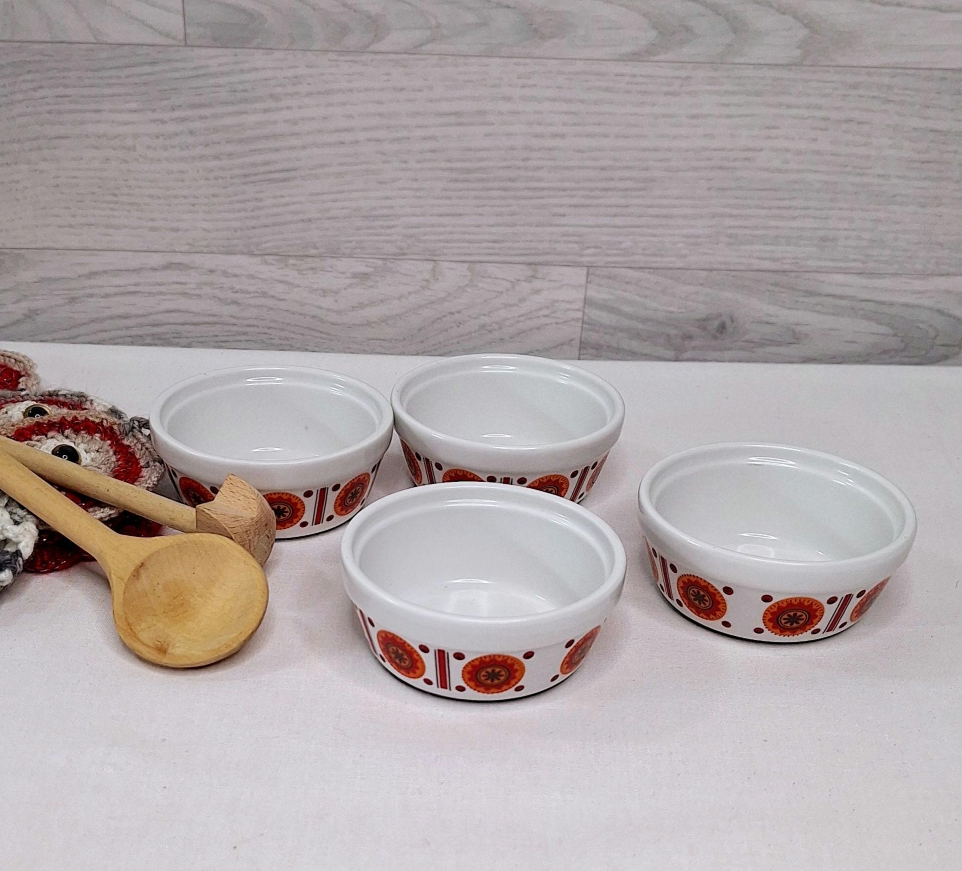Set of 4 Freiberg CORDOflam Made in GDR casserole dishes, heat-resistant, vintage, used, Cordo flam