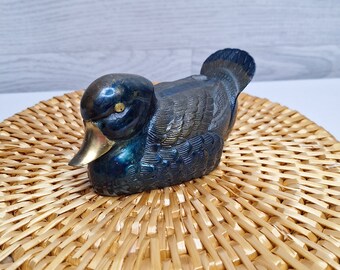 Schöne Messing Ente, Handgearbeitet, Dekofigur, Vintage, Metallente, Sammelfigur,