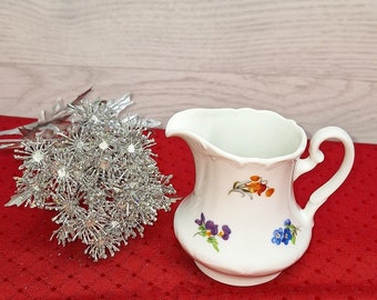 Sahnekännchen Winterling Röslau mit Streublumenmotiv, Porzellan, Vintage, Milchkännchen, Kaffeegedeck