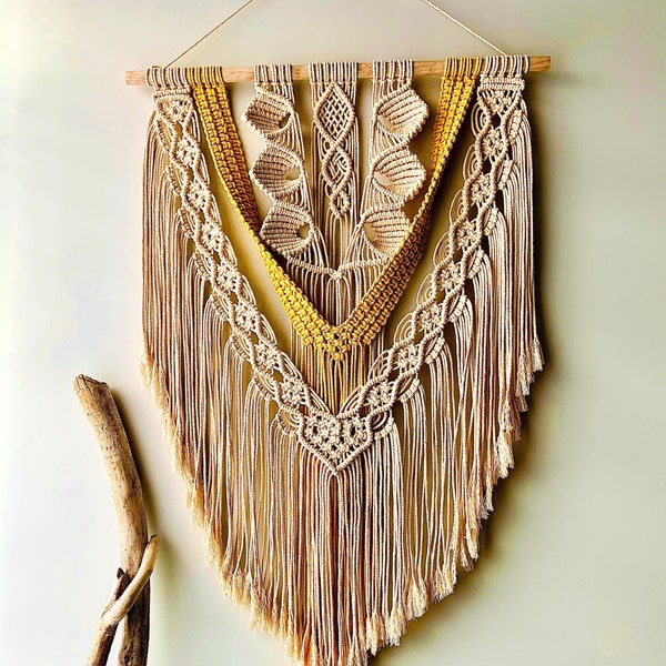 Modern macrame wall hanging, Unique Wall Art, Farmhouse wall decor, Housewarming Wall Hanging, Unique gift, Gifts for friends