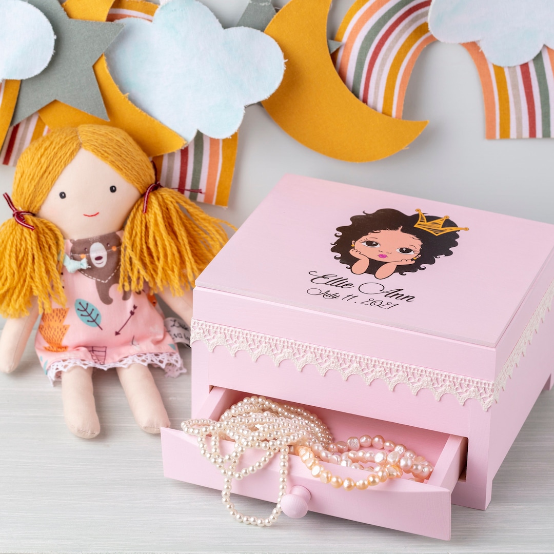 Princess Jewelry Box for Little Girls Personalized New Baby Etsy