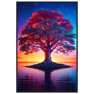 Baum der Sehnsucht Premium-Poster aus mattem Papier mit Holzrahmen 60x90 cm / 24x36″