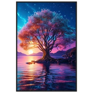 Baum der Träume Premium-Poster aus mattem Papier mit Holzrahmen 60x90 cm / 24x36″