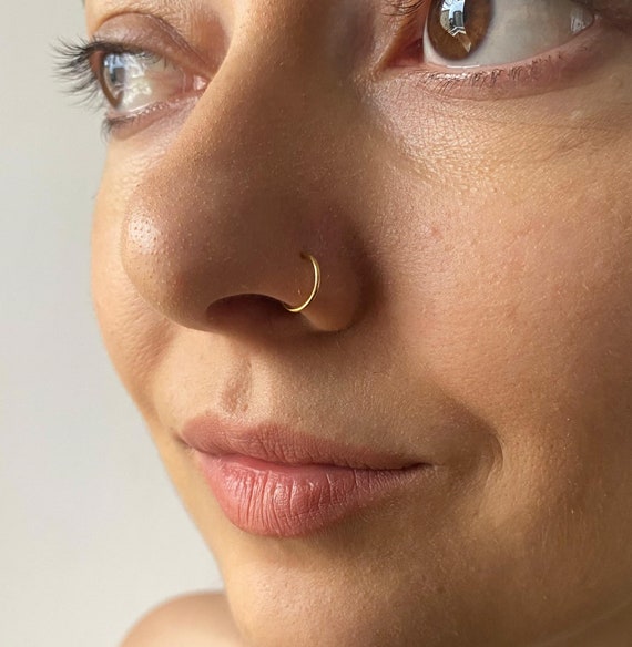 Fake Faux Clip On 925 Sterling Silver Wire Spring Nose Hoop Ring Fake Faux Clip On 925 Sterling Silver Wire Spring Nose Hoop Ring