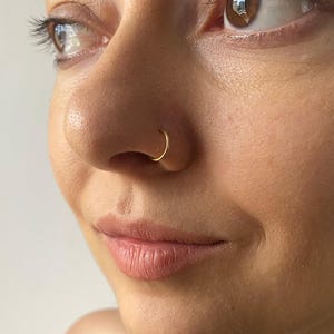 Cartilage Earrings - Hypoallergenic Cartilage Hoops - Huggie Hoop Earrings, Small Gold Hoops - 20 Gauge,22 Gauge,23 Gauge image 7