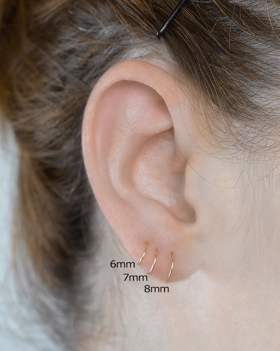 Minimalist Hoop Earrings huggie Earrings helix Hoops thickness 23