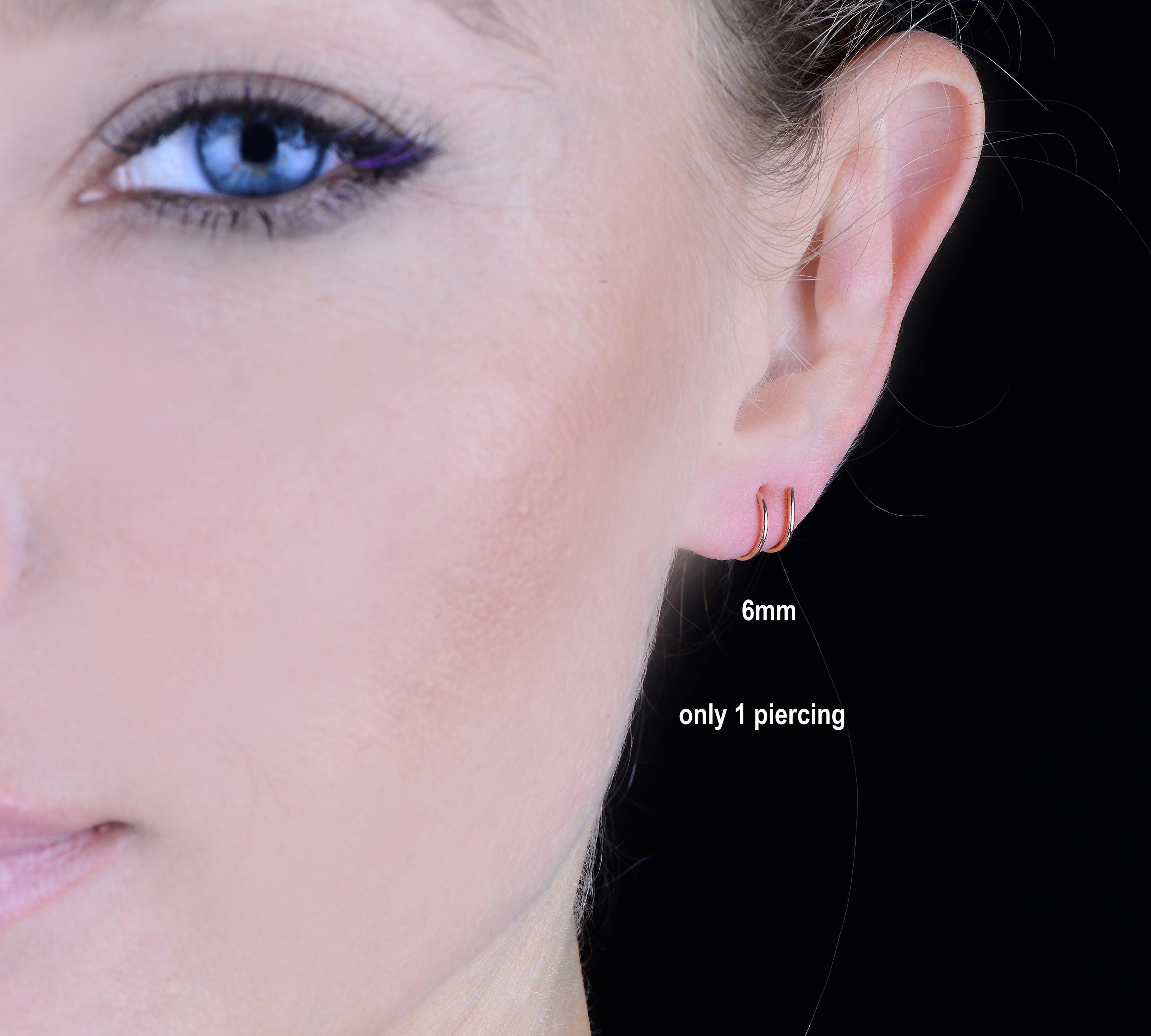 14k Solid Gold Double Nose Ring: Minimalist Spiral Cartilage Earring - Etsy