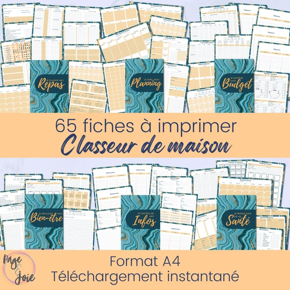 Buy 65 Fiches Pour Classeur De Maison à Imprimer En Français