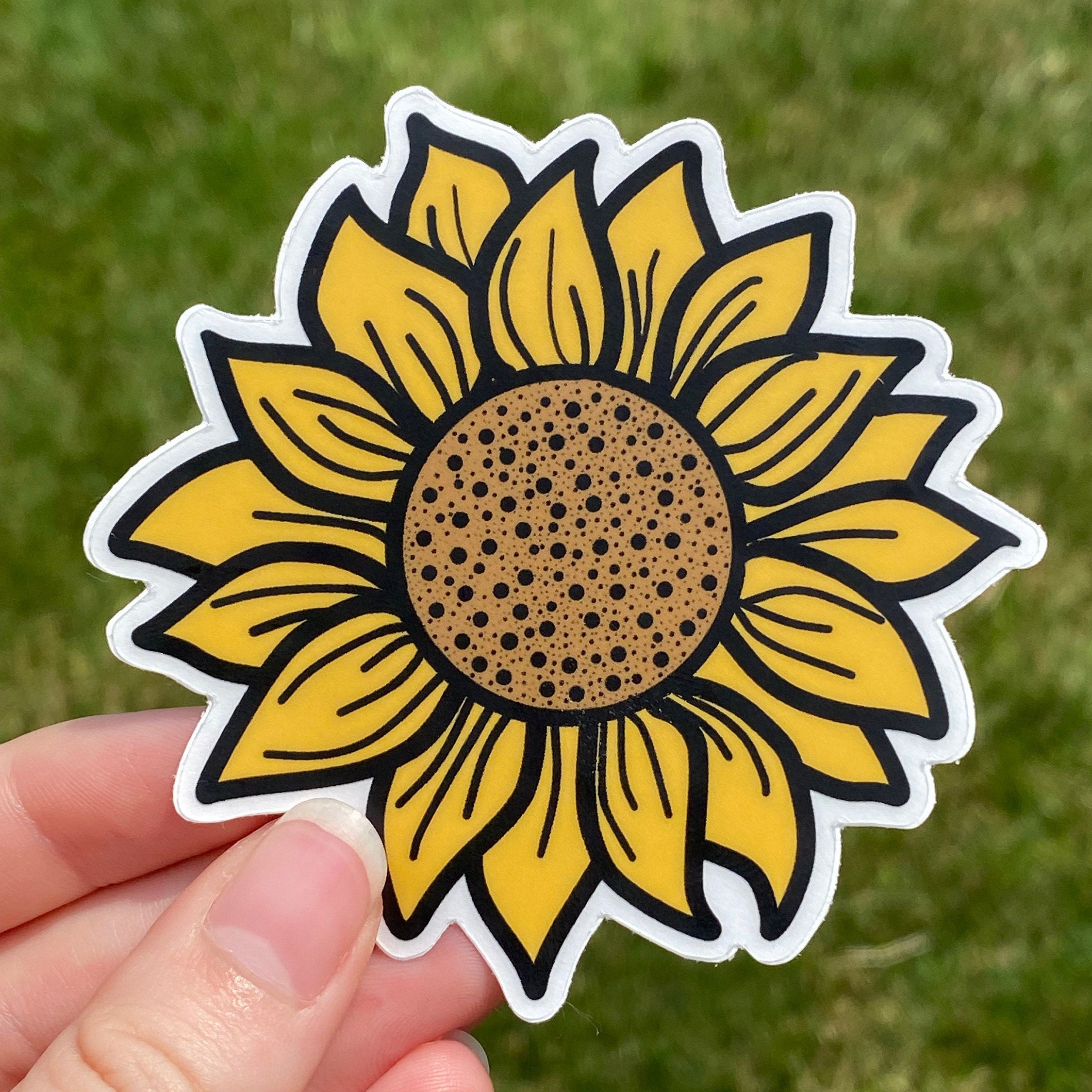 Sunflower Sticker Etsy
