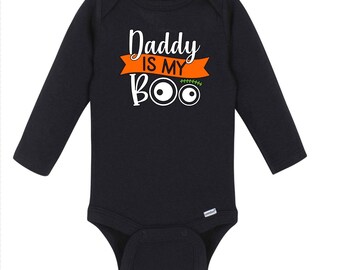 Daddy is My Boo Halloween Baby Onesie - Long Sleeve