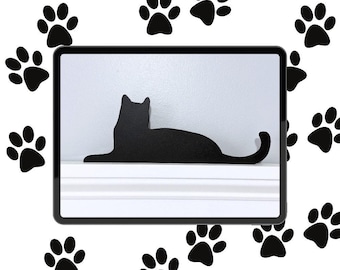 Handmade Black Cat Door Topper for cat lover - Window Shelf Sitter - Cat Silhouette for Home Decor