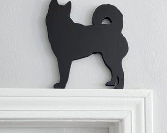 Husky Dog Door Topper, Wood Scroll Saw Art | Apartment Shelf, Memorial Gift