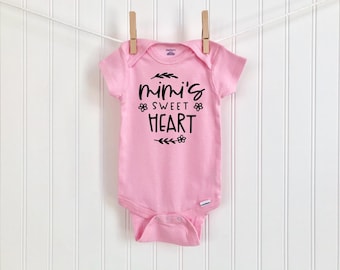 Mimi's Sweetheart Baby Pink Onesie: Grandbaby Gift