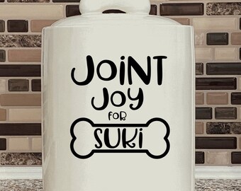 Personalized Joint Joy Dog Treat Jar Decal - Dog Decor