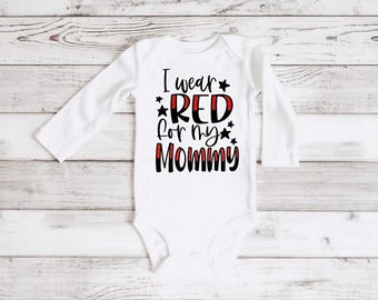 RED Friday Baby Bodysuit: Military Child, I Wear Red for Mommy