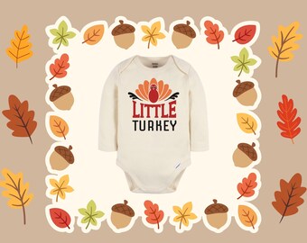 Little Turkey Baby Onesie - Thanksgiving Fall Bodysuit