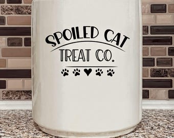 Spoiled Cat Treat Co. Jar Label: Kitchen Organization Decal