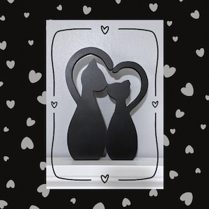 Handmade Cat Couple Door Topper: Whimsical Cat Lover Gift