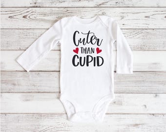 Cuter than Cupid Valentine’s Day Baby Bodysuit, Baby shower gift