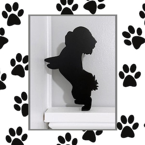 Handmade Shih Tzu dog decor, Shih Tzu door topper, Shelf sitter, Shih Tzu lover gifts, Shih Tzu begging, Dog memorial gift