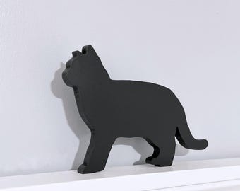 British Shorthair Black Cat Shelf Sitter: Cat Lover Gift