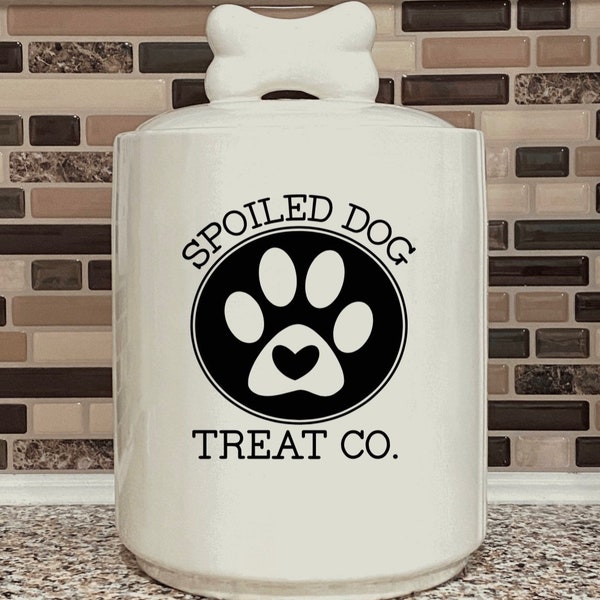 Spoiled Dog Treat Co Treat jar label, Dog lover, Kitchen organization, Kitchen labels, Dog treat jar decal