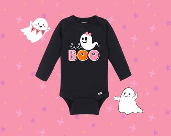 Lil Boo Halloween Baby Onesie: Girl Ghost onesie