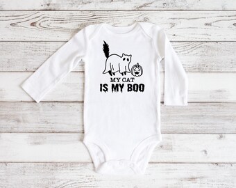 My Cat is my Boo Halloween baby Bodysuit