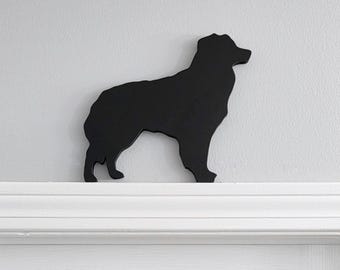 Australian Shepherd Dog Door Topper, Handmade Shelf Sitter | Memorial Home Decor