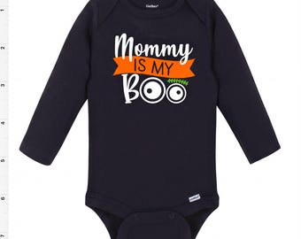 Mommy is My Boo Baby Onesie: Halloween Black Long Sleeve
