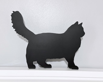 Handmade Ragdoll Black Cat Shelf Sitter: Long Haired Cat Door Topper