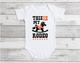 This is my First Rodeo Western baby bodysuit, Baby shower gift