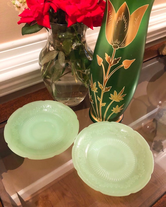 Vintage Jadeite Alice Saucer Etsy