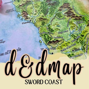 Mappa della Costa della Spada nel Faerûn / Mappa di DnD / Strumenti del GM