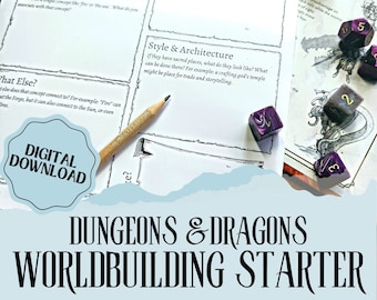 Worldbuilding Starter | D&D Adventure | Tools to Create a Homebrew World | Dungeon Master Notebook | Game Master | DnD Resources