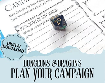 Dungeon Master Adventure Planner for your GM Binder | Plan Your D&D Campaign