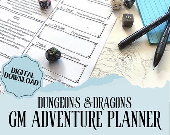 Dungeon Master Adventure Planner | Session Notes & Planner for Game Masters | Plan Your Campaign | DnD Resources | DM Binder