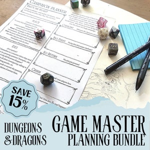 Game Master Bundle Pack | Adventure Planner for Dungeon Masters | Plan Your Campaign | DnD Resources | DM Binder, Notebook, Notes | SAVE 15%