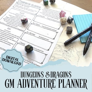Dungeon Master Adventure Planner | Session Notes & Planner for Game Masters | Plan Your Campaign | DnD Resources | DM Binder