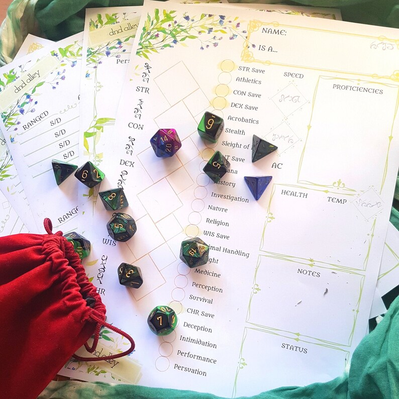 Wood Elf DnD Character Sheet Woodland Theme A4 Size D&D Etsy
