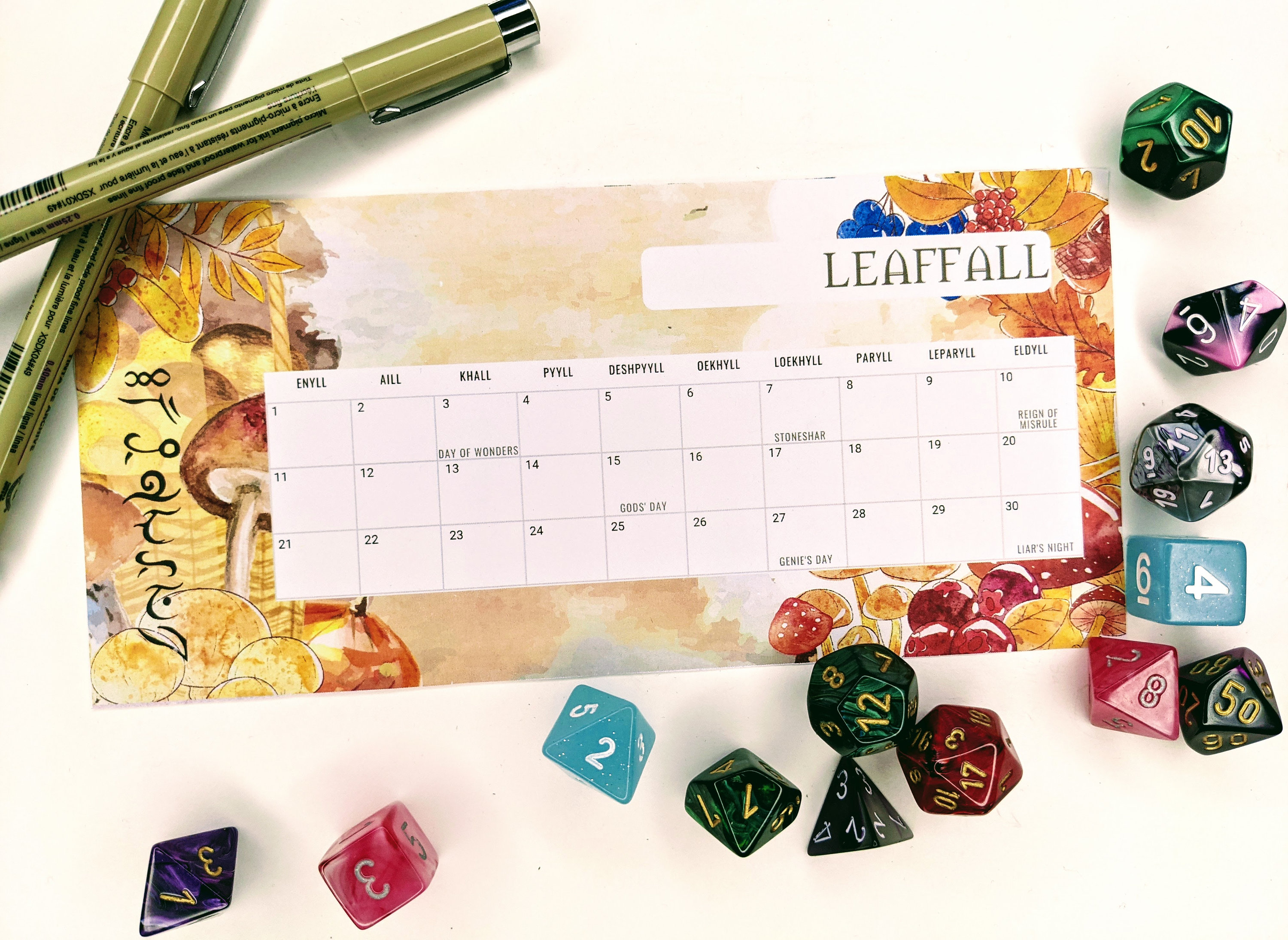 D&D Calendar BUNDLE 3 per Page Faerun's Calendar for Etsy