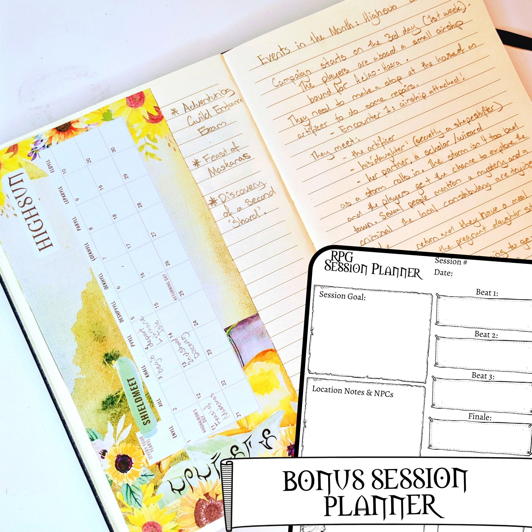 D&D Calendar BUNDLE 3 per Page Faerun's Calendar for Your Dnd Campaign ...