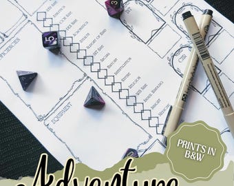 Ficha de Personagem de D&D | Diário de Aventuras de 5 Páginas (Imprimível)