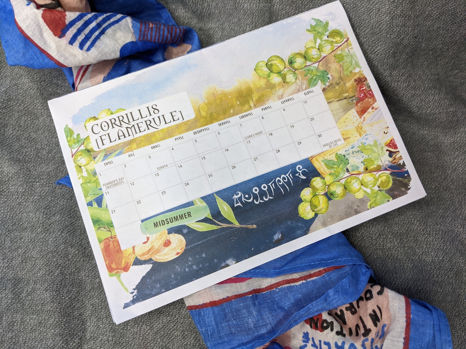 D D Calendar Summer A5 Faerun s Calendar For Your DnD Etsy