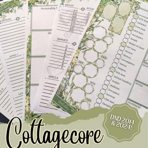 Cottagecore DnD Character Sheet | Floral Dungeons and Dragons (Digital Download)