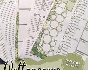 Cottagecore DnD Character Sheet | Floral Dungeons and Dragons (Digital Download)