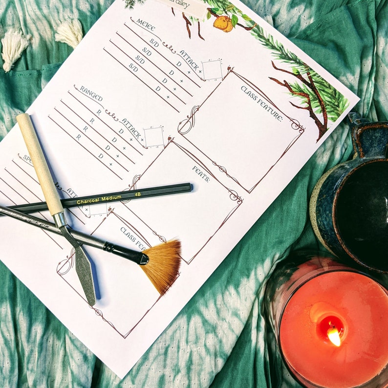 DnD Character Sheet Woodland Fox Theme DnD Printable Etsy DnD Character Sheet Woodland Fox Theme DnD Printable Etsy