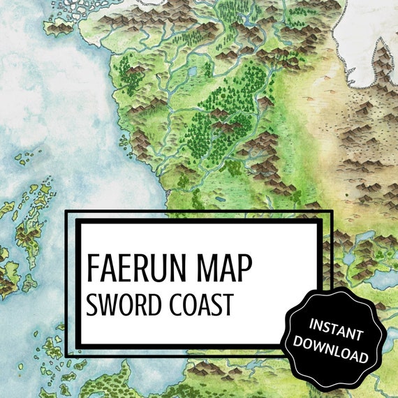 Map of Faerun sword Coast Dnd Map GM Tools Faerûn | Etsy Australia