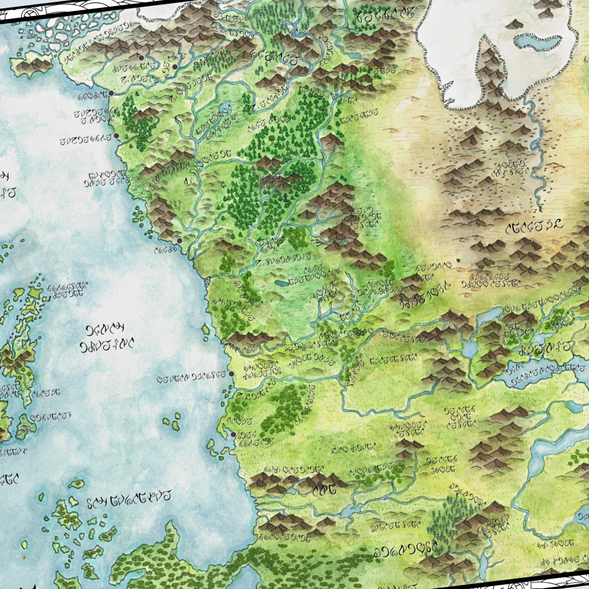 Map of Faerun sword Coast Dnd Map GM Tools Faerûn Etsy Australia